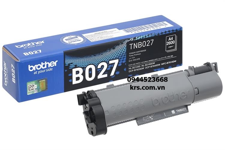 Hộp mực Brother TN-B027 Mực cho máy HL-B2100D/ HL-B2180DW/ DCP-B7620DW/ B7640DW/ MFC-B7810DW/ MFC-B7715DW - 2.600 trang
